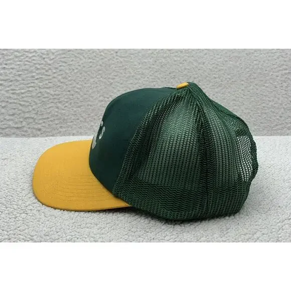 VTG Twins Oakland Athletics Trucker Hat Mens Snapback Green Yellow A's Logo MLB - Picture 3 of 8